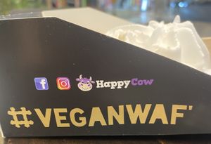 Happy Cow Recommendedon the container !  at VeganWaf in Brussels