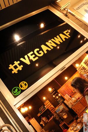 Facade at VeganWaf in Brussels