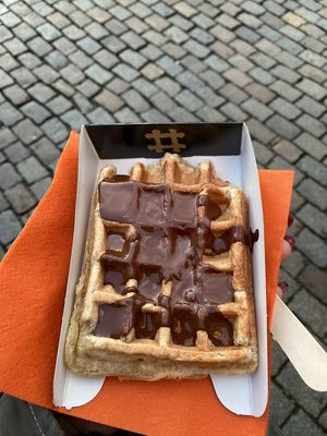 waffle with chocolate   at VeganWaf in Brussels