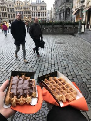 Chocolate waffle and Liege syrup  at VeganWaf in Brussels