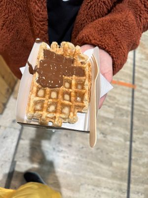 Caramel and chocolate waffle   at VeganWaf in Brussels