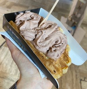 Chocolate whipped cream to-die-for! 🤤  at VeganWaf in Brussels