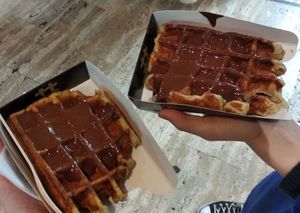 Tasty, soft, warm. Reccommend! at VeganWaf in Brussels