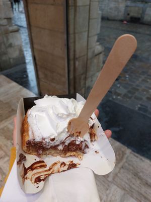 Chocolate and whipped cream  at VeganWaf in Brussels
