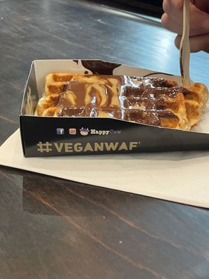 Waffle with Chocolate and caramel   at VeganWaf in Brussels