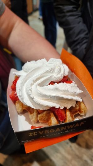 Waffle at VeganWaf in Brussels