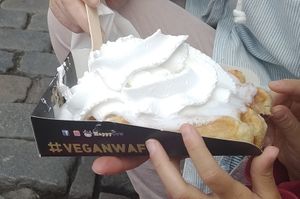 Gaufre à la chantilly at VeganWaf in Brussels