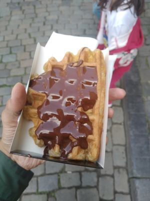 Gaufre au chocolat at VeganWaf in Brussels