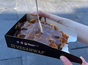 Waffle with chocolate   at VeganWaf in Brussels
