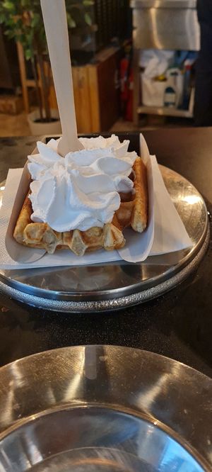 Plain whipping cream at VeganWaf in Brussels