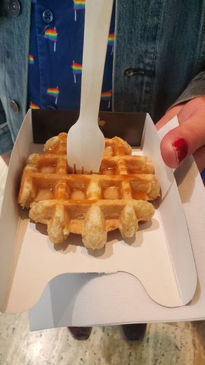 Salty caramel at VeganWaf in Brussels