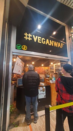 Outside at VeganWaf in Brussels