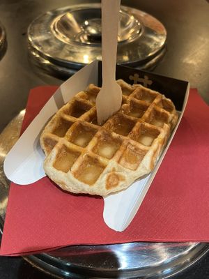 Had the salty caramel sauce    at VeganWaf in Brussels