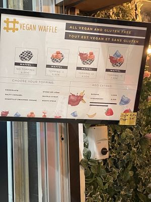 Menu at VeganWaf in Brussels