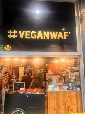 Located inside a shopping mall  at VeganWaf in Brussels