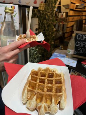 Waffle with caramel  at VeganWaf in Brussels