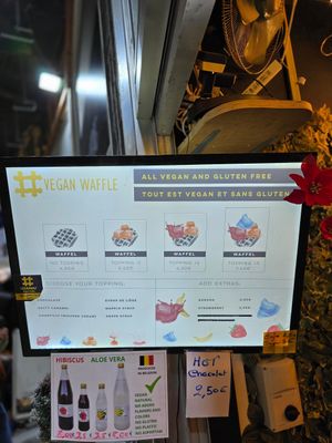 Menu at VeganWaf in Brussels