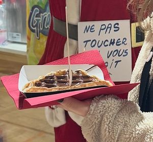 Terrible photo, great waffle!  at VeganWaf in Brussels