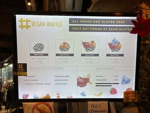 Menu at VeganWaf in Brussels