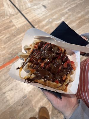 Salted caramel chocolate strawberry wafflee  at VeganWaf in Brussels