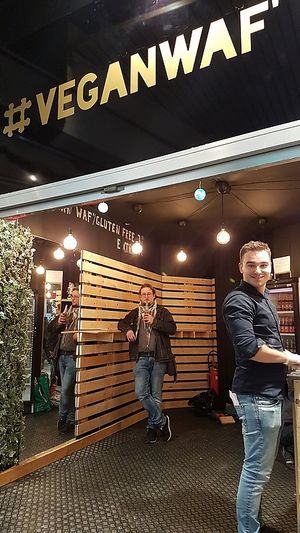 waffles shop/stall at VeganWaf in Brussels