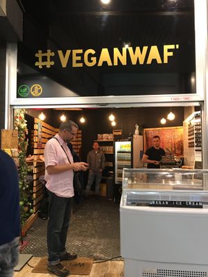 Outside ( in the gallery)  at VeganWaf in Brussels