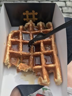 Waffle with maple syrup  at VeganWaf in Brussels