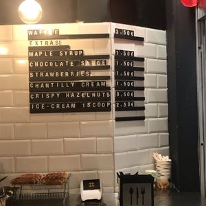 Menu at VeganWaf in Brussels