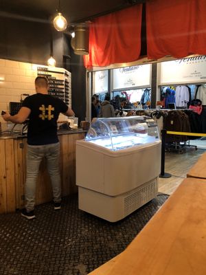 That display is full of the best vegan ice cream you will ever taste at VeganWaf in Brussels