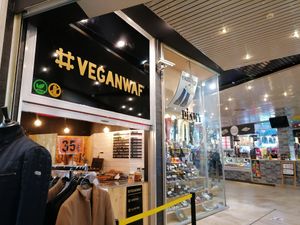 Outside at VeganWaf in Brussels