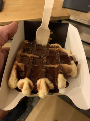 Chocolate Sauce Waffle at VeganWaf in Brussels