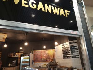Shop front at VeganWaf in Brussels