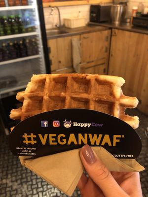 Finally waffles for the vegans!  at VeganWaf in Brussels