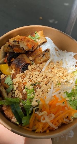 Tasty rice noodle bowl with tofu!  at Banh Mi Saigon in Paris