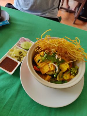 Khao Soi with tofu and vegetables at The Garden in Koh Lanta