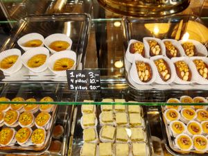 Desserts (only top row vegan) at Chef Falafel  in La Chaux De Fonds