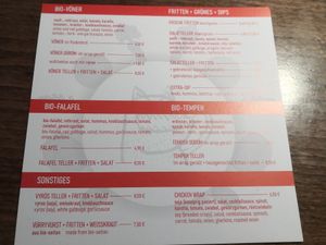 Speisekarte Teil 1 at Zum glücklichen Bergschweinchen in Kassel