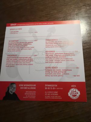 Speisekarte Teil 2 at Zum glücklichen Bergschweinchen in Kassel