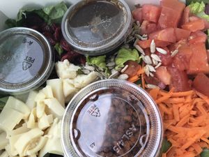 Green salad with taco meat at Sukha Cafe in Baton Rouge