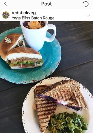 Amazing Vegan Burger and Stunningly beautiful and delicious Grilled Beet Reuben at Sukha Cafe in Baton Rouge