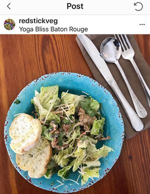 Vegan Ceasar Salad. In Housemade dressing at Sukha Cafe in Baton Rouge