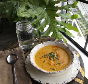 Red Lentil soup (of the day) All Soups made from Scratch in house at Sukha Cafe in Baton Rouge