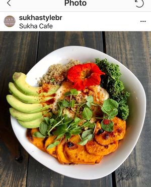 buddha bowl, all salad dressings made in house from scratch at Sukha Cafe in Baton Rouge