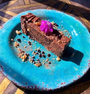 Raw, Vegan, Dark chocolate brownie. All desserts made from scratch in house at Sukha Cafe in Baton Rouge