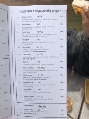 Take away menu at Indiska Köket in Jonkoping