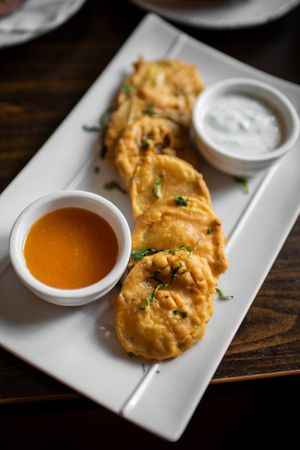 Aloo (potatis) pakora at Indiska Köket in Jonkoping
