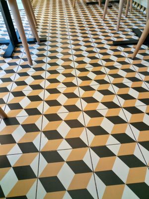 floor detail at Casa das Bôlas in Porto