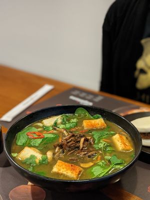 A hearty bowl of Vegan Ramen at Wagamama - Crowne Plaza Hotel in Dubai
