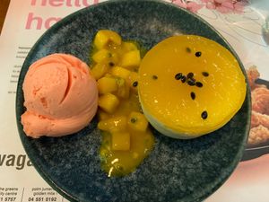 Mango passion cheesecake  at Wagamama - Crowne Plaza Hotel in Dubai