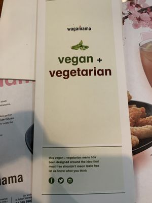Menu cover at Wagamama - Crowne Plaza Hotel in Dubai